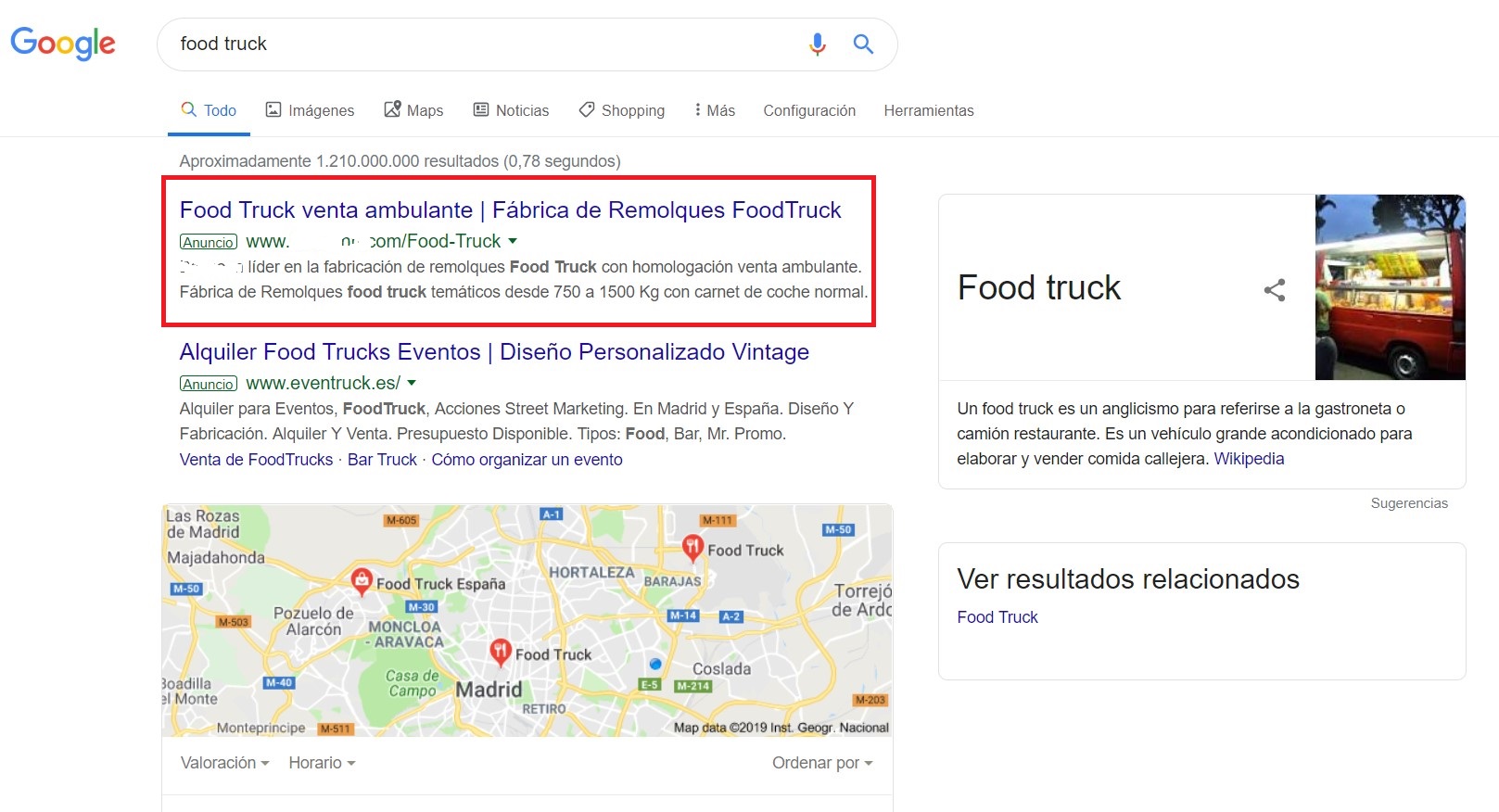 Nueva campaña Google Ads terminos FoodTrucks by AnunciosGoogle.com